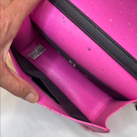 Furla 1927 Soft Mini Crossbody Bag in Fuchsia Rubber & Leather No Callouts - Picture 12 of 15
